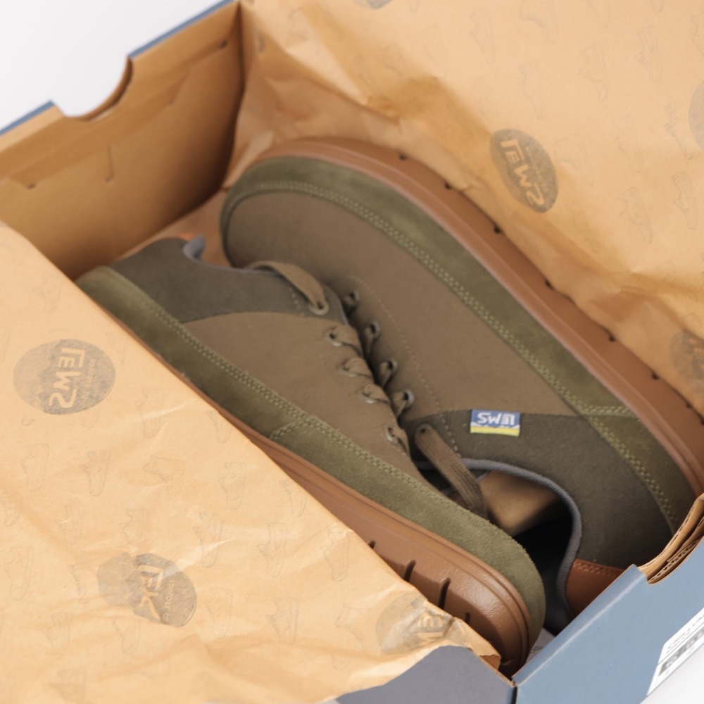 Lems Mens Chillum Barefoot Shoes Size 11 Olive Canvas Minimalist Sneaker Lace Up - Picture 5 of 17